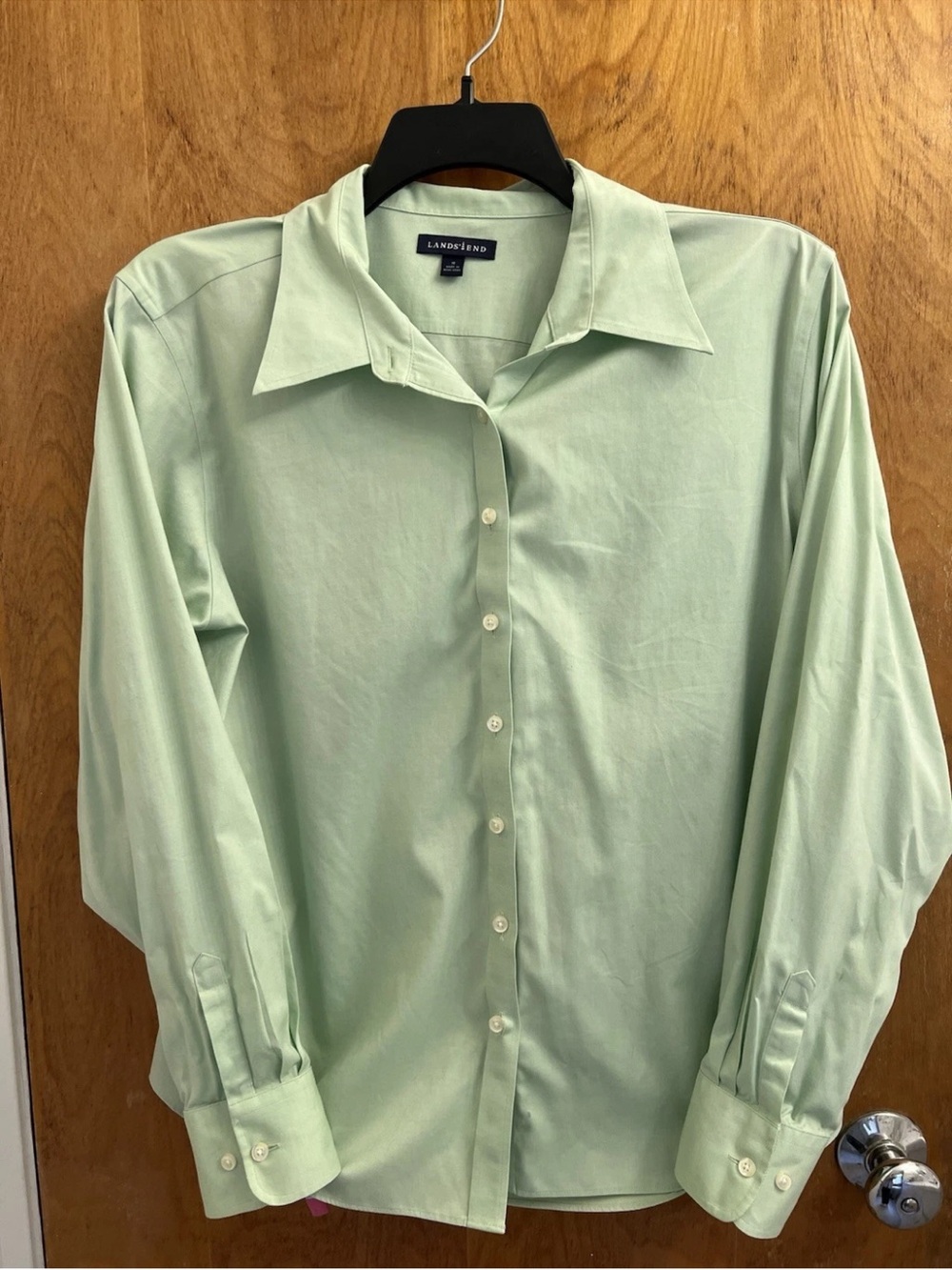Lands' End Women’s Lime Green 100% Cotton Dress Shirt, Size 18, Long Sleeve*READ